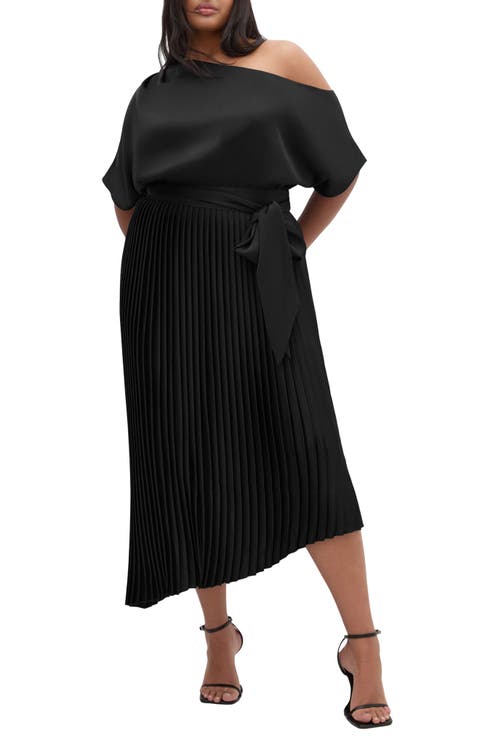 Payton Pleated One-Shoulder Maxi Dress