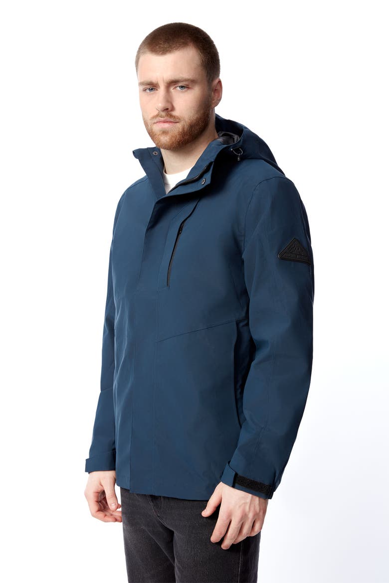 Hudson - Waterproof Hooded Rain Jacket, Main, color, NAVY