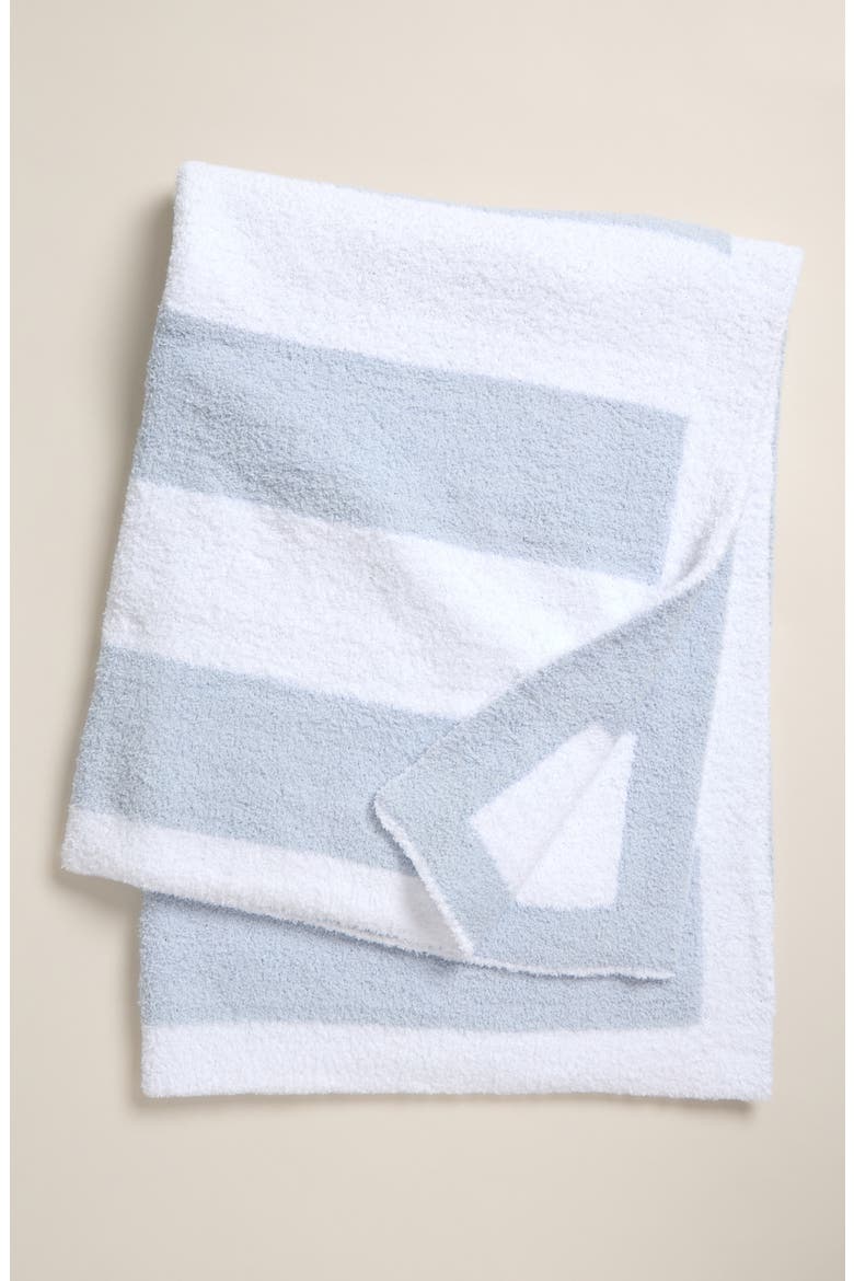 Print So Soft Chenille Blanket, Main, color, BLUE FEATHER CABANA STRIPE