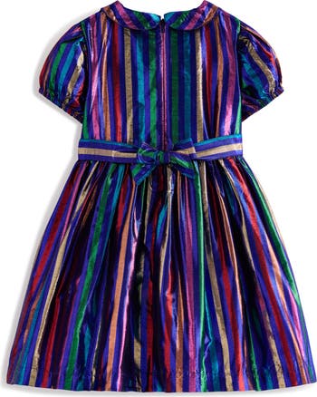 Mini Boden Kids Stripe Metallic Party Dress Nordstrom