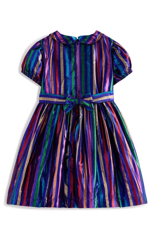 Shop Mini Boden Kids' Stripe Metallic Party Dress In Multi Lurex Stripe