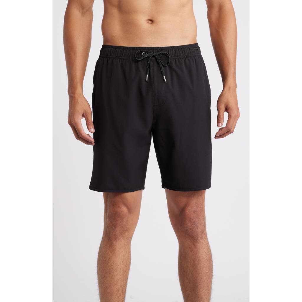 Fair Harbor The Anchor Swim Trunks In Blackdnu