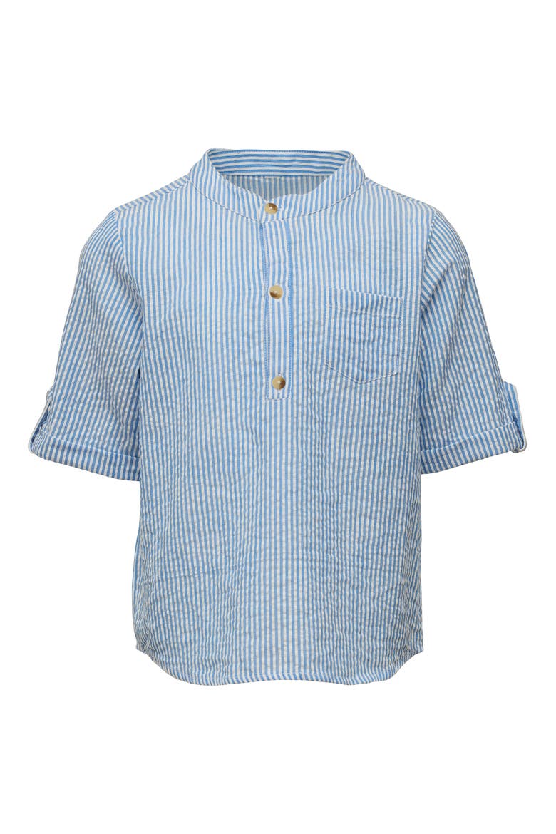 Kids' Frankie Stripe Seersucker Resort Shirt, Main, color, BLUE
