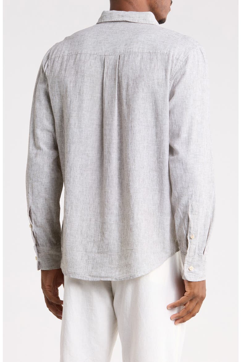 Mariner Linen & Cotton Long Sleeve Shirt, Alternate, color, OLIVE TUNDRA - WHITE EOE