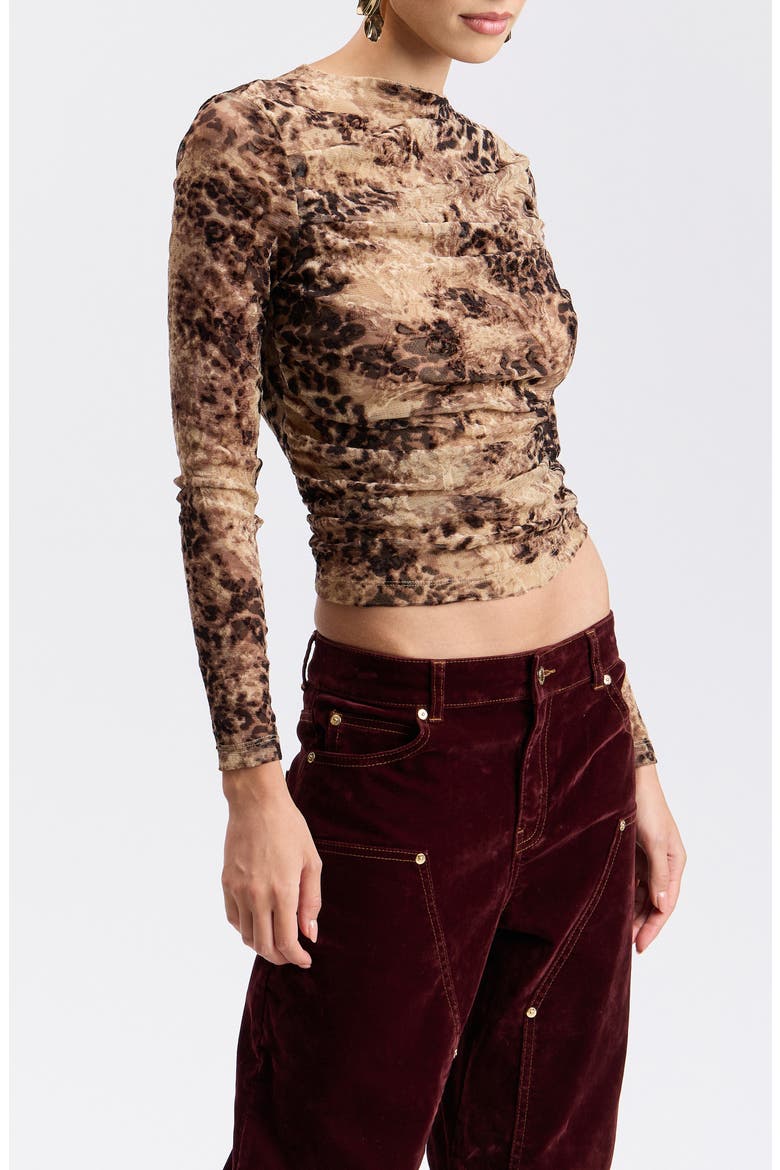 Burnout Cheetah Funnel Neck Top, Alternate, color, BURNOUT CHEETAH