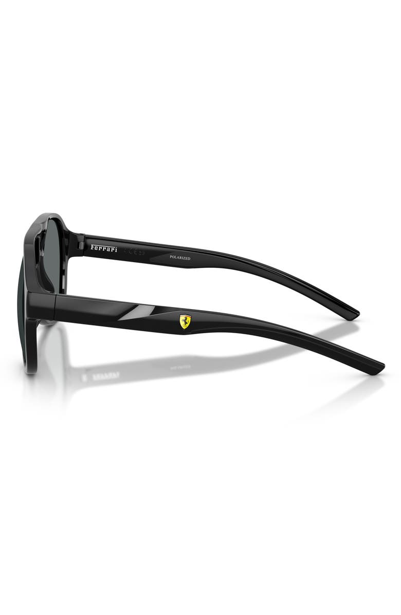 Scuderia Ferrari 58mm Pilot Sunglasses, Alternate, color, Black / Dark Grey Polar