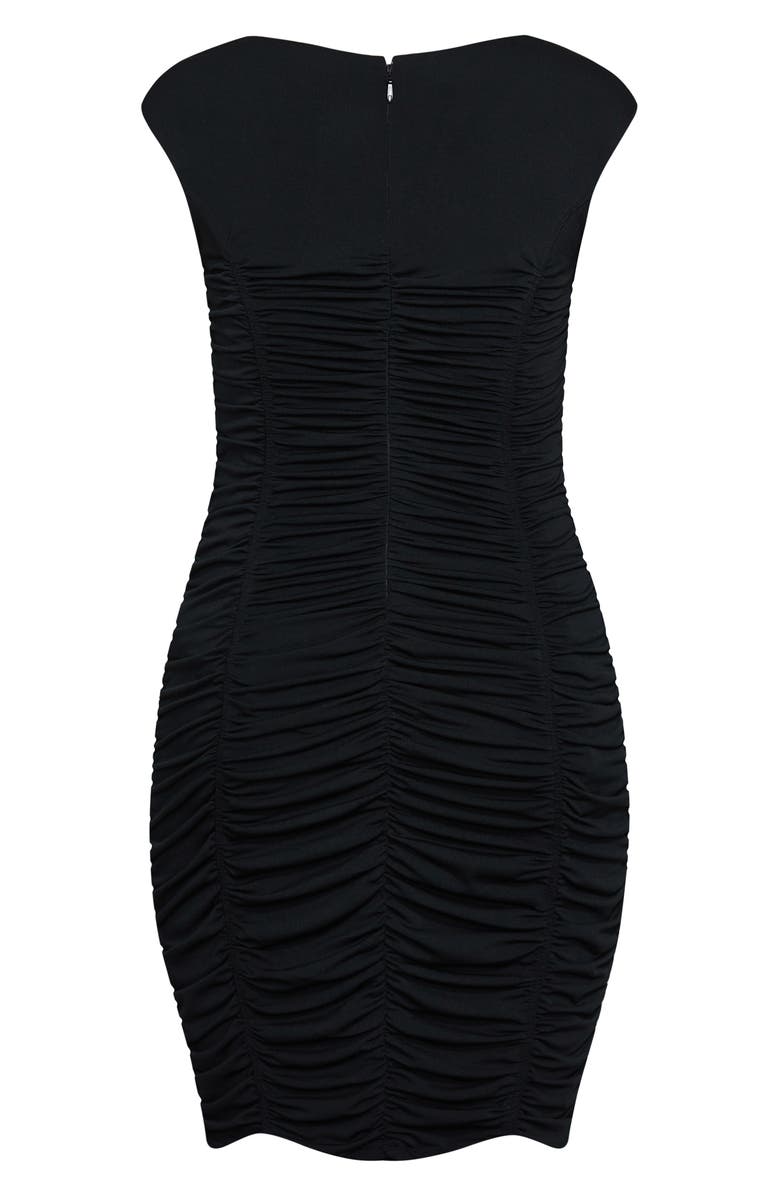 City Chic Ruched V-Neck Sheath Dress, Alternate, color, 