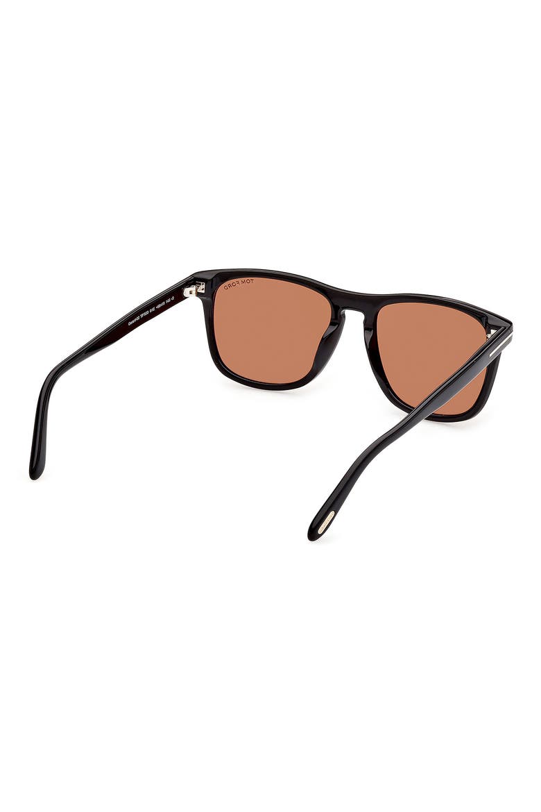 Gerard 56mm Square Sunglasses, Alternate, color, SHINY BLACK / BROWN