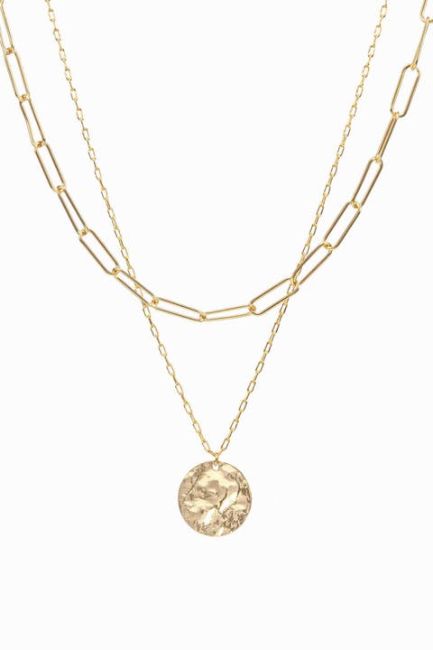 14k Gold Plated Roth Layered Necklace Trendy Everyday Minimalist