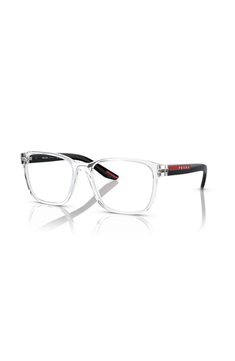 Prada Linea Rossa 55mm Rectangle optical glasses, Main, color, Transparent