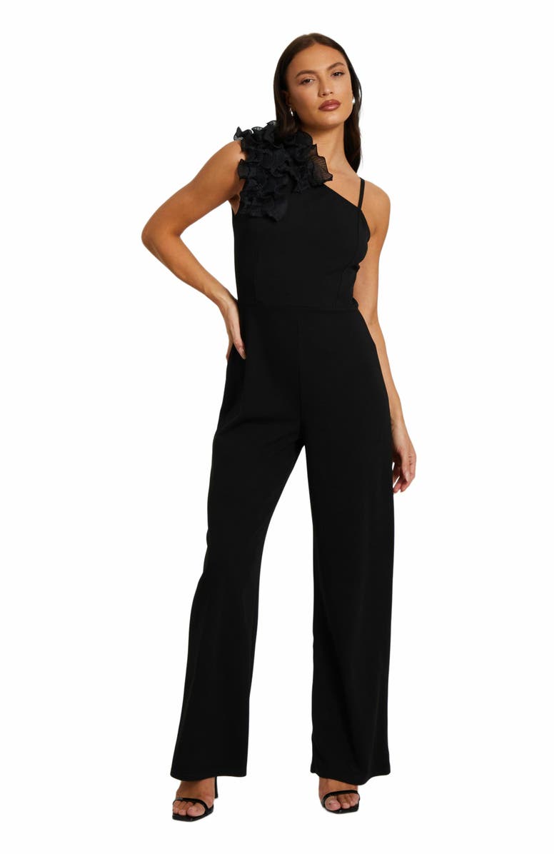 QUIZ Scuba Crepe Asymmetric Jumpsuit, Main, color,