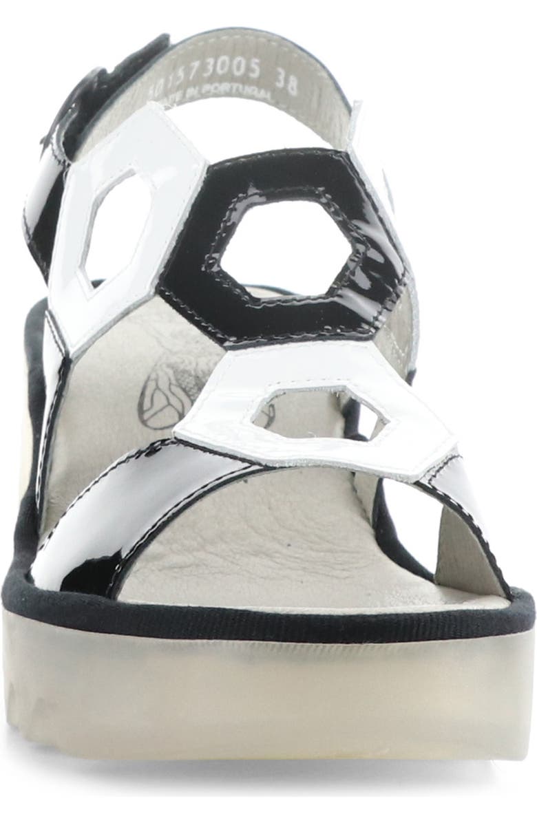 Fly London Tewa Strappy Platform Sandal, Alternate, color, Black/ White