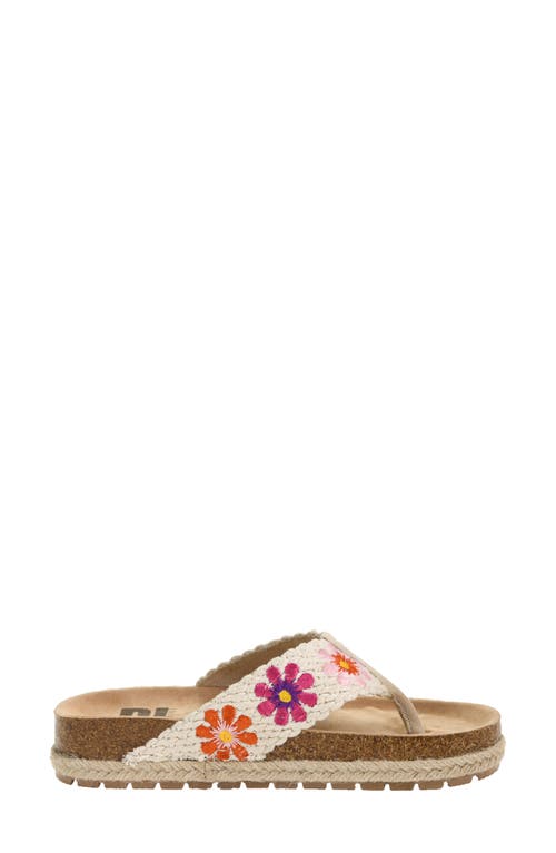Dirty Laundry Tigerlily Embroidered Platform Flip Flop In Natural Multi