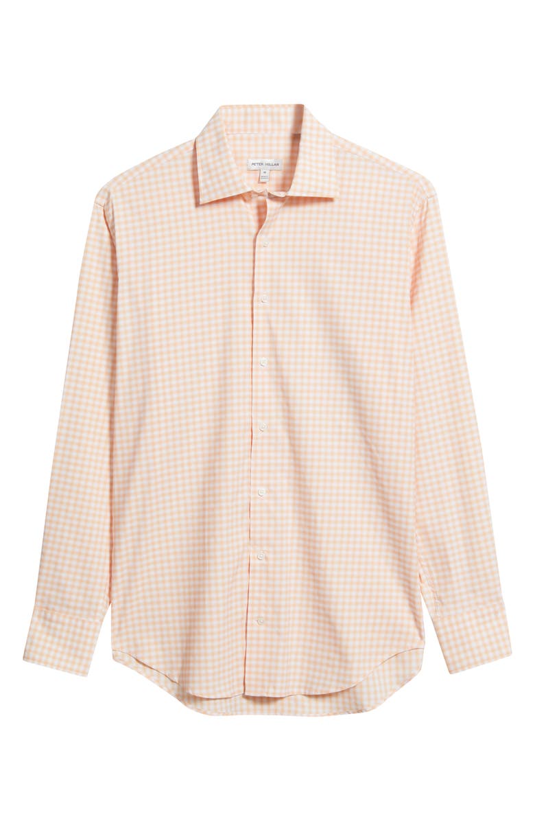 Peter Millar Lewis Performance Twill Button-Up Shirt, Main, color, Cosmic Peach