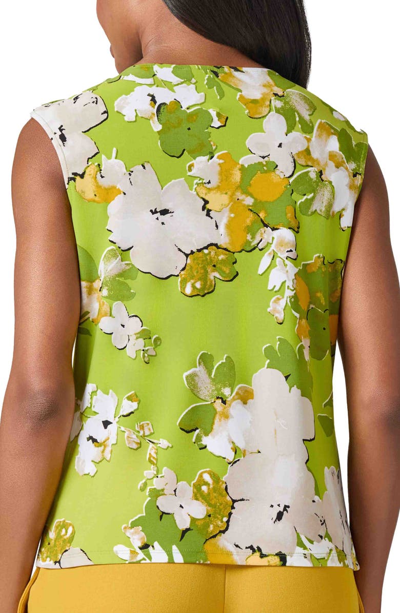 KASPER Floral Keyhole Sleeveless Jersey Top, Alternate, color, 