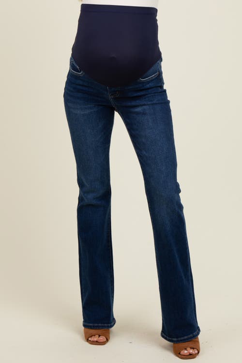 Pinkblush Classic Bootcut Maternity Jeans In Blue