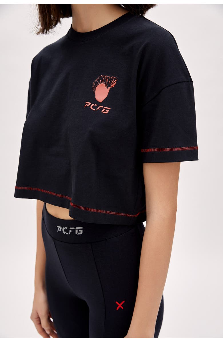 PCFG Cotton Women Crop Tee, Alternate, color, Black