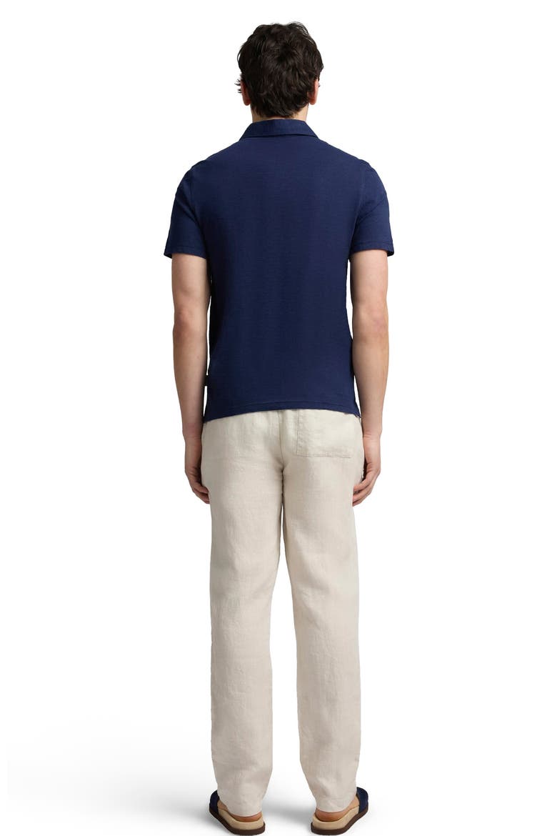 Stretch Linen Jersey Short Sleeve Polo, Alternate, color, Midnight