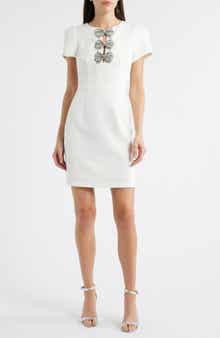 Sam Edelman Rhinestone Bow Detail Satin Dress