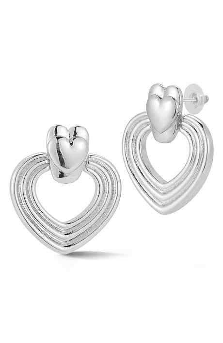 GLAZE JEWELRY Heart Doorknocker Drop Earrings