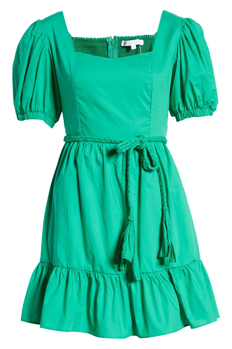 Tie Waist Minidress, Main, color, GREEN