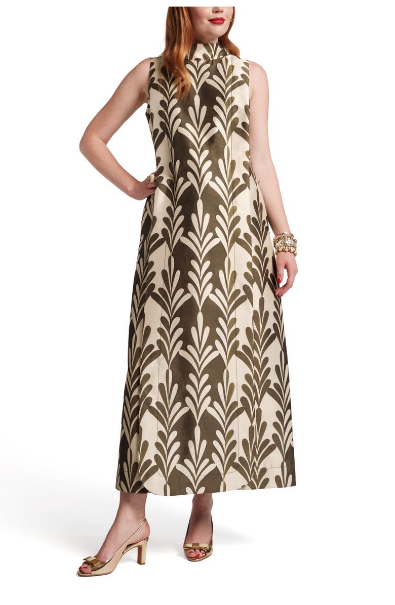 Frances Valentine Carlyle Maxi Dress, Main, color, Oyster/Olive