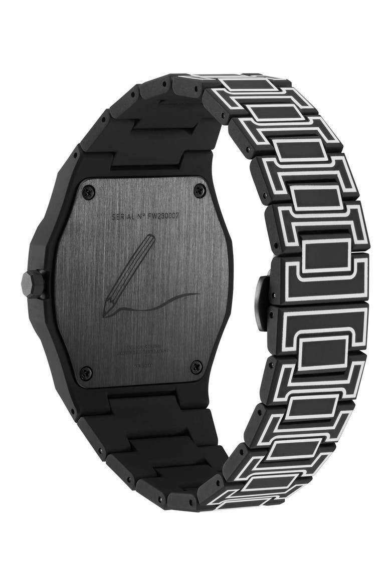 Sketch Polycarbon Bracelet Watch, 40.5mm, Alternate, color, BLACK