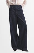 MANGO Bandless Mid Rise Wide Leg Jeans