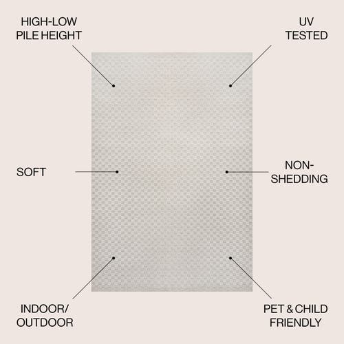 Jonathan Y Finn High-low Modern Minimalist Checkered Monotone Indoor/outdoor Area Rug In Ivory/cream