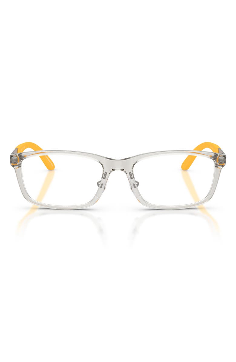 Emporio Armani Kids' 49mm Rectangle Optical Glasses, Main, color, Transparent Grey / Demo Lens