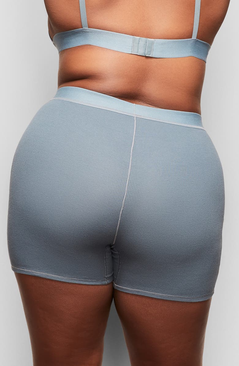 SKIMS Stretch Cotton Rib Boxers, Alternate, color, Kyanite
