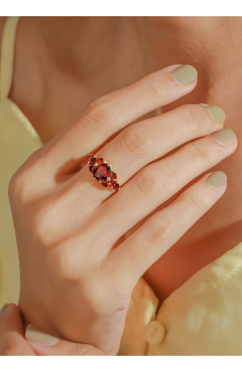 YS GEMS Graduated Garnet Ring, Alternate, color, Red