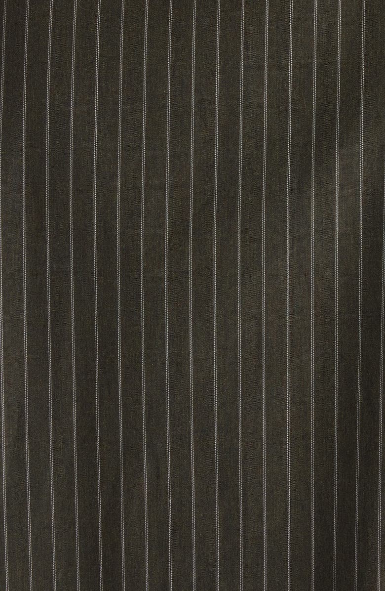 Acne Studios Sarow Stripe Poplin Button-Up Shirt, Alternate, color, Green Melange