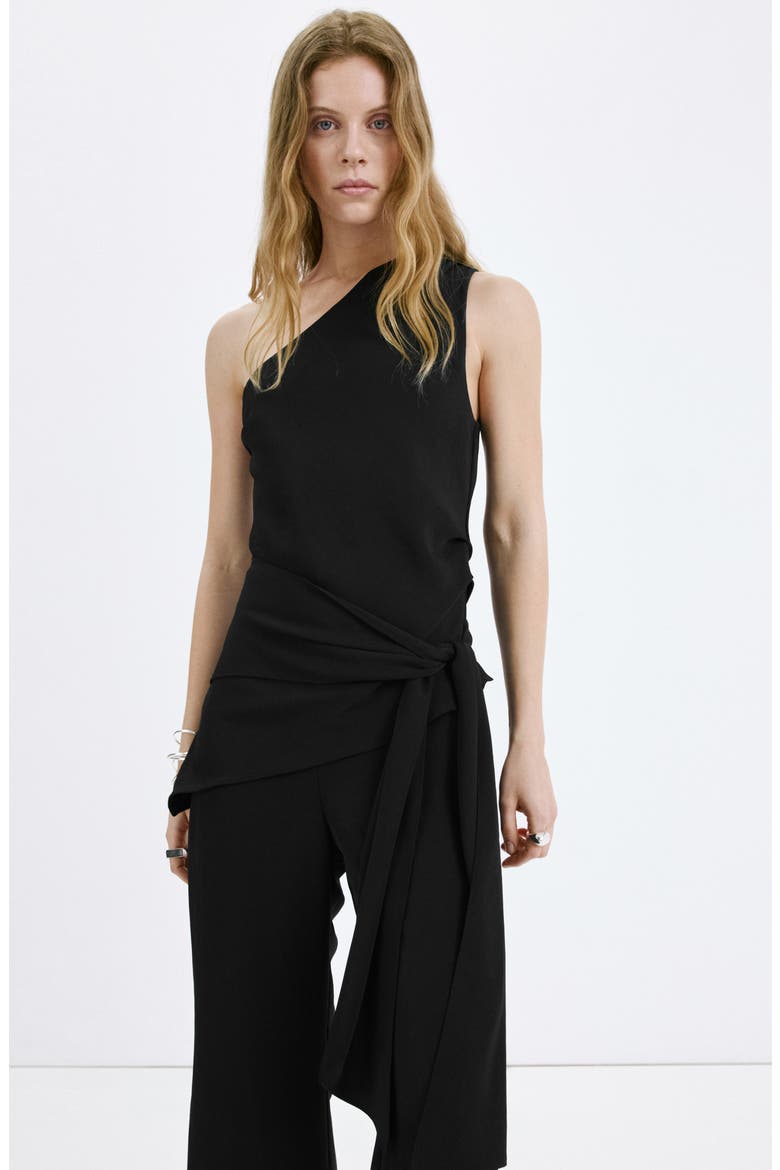 Sleeveless Asymmetric Jumpsuit, Alternate, color, BLACK