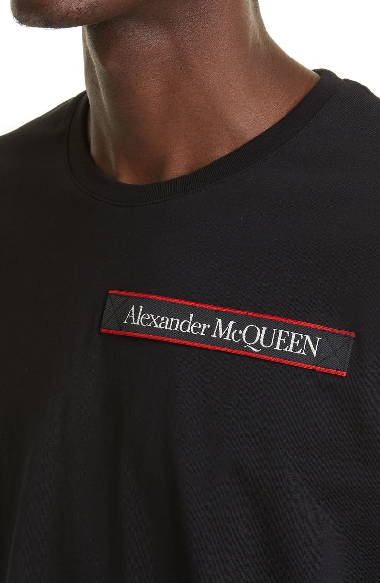 McQueen Alexander McQueen Logo Tape Cotton T-Shirt, Alternate, color, 