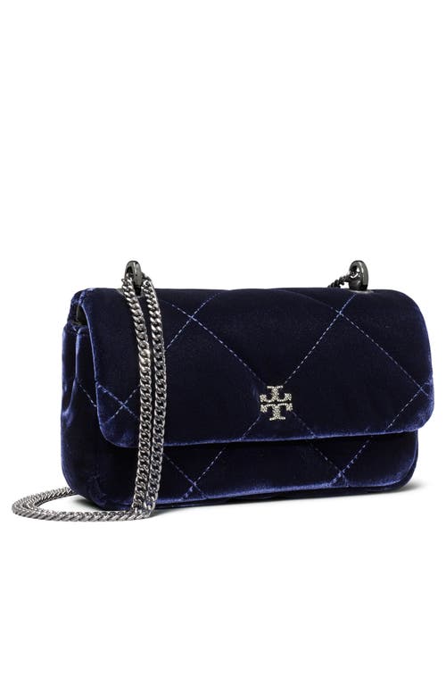 Tory Burch Kira Velvet Quilted Convertible Crossbody Bag In Blue