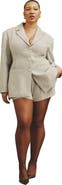 ELOQUII Highwaist Wool Blend Mini Suiting Short