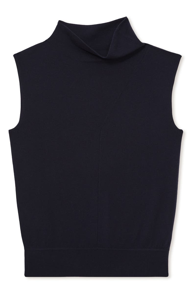 Reiss Harper Funnel Neck Sleeveless Wool Sweater, Alternate, color, Navy
