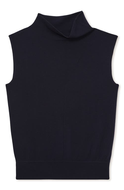 Reiss Harper Funnel Neck Sleeveless Wool Sweater In Blue