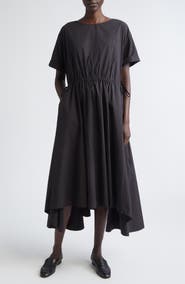Lafayette 148 New York Travel Cotton Gathered Waist Shift Dress