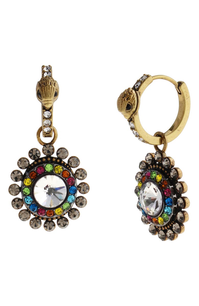 Kurt Geiger London Octavia Eagle Huggie Hoop Drop Earrings, Main, color, Two Tone