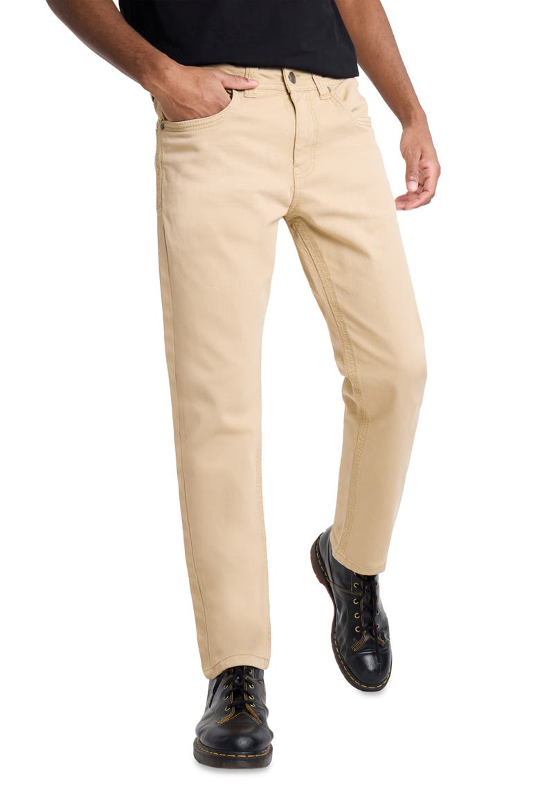 Saddle Stitch Slim Fit Jeans, Alternate, color, KHAKI