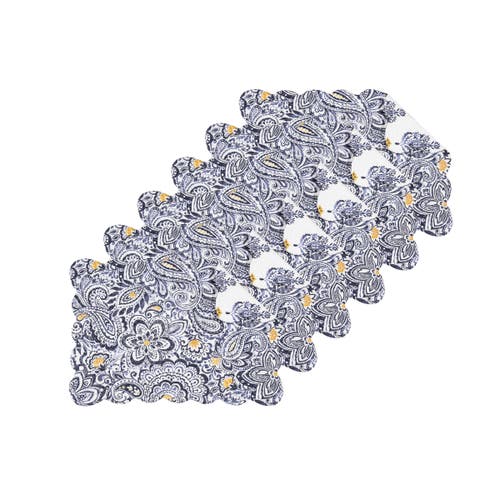 C & F Home C&f Home Serena Cotton Placemats Set Of 6, 13" X 19" In Blue