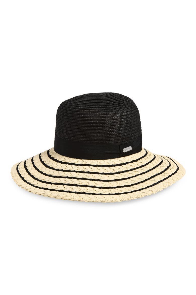 Macy Wide Brim Hat, Main, color, BLACK/ N