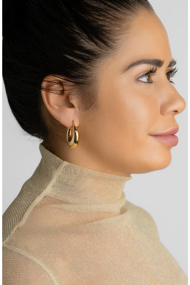Domed Hoop Earrings, Alternate, color, GOLD