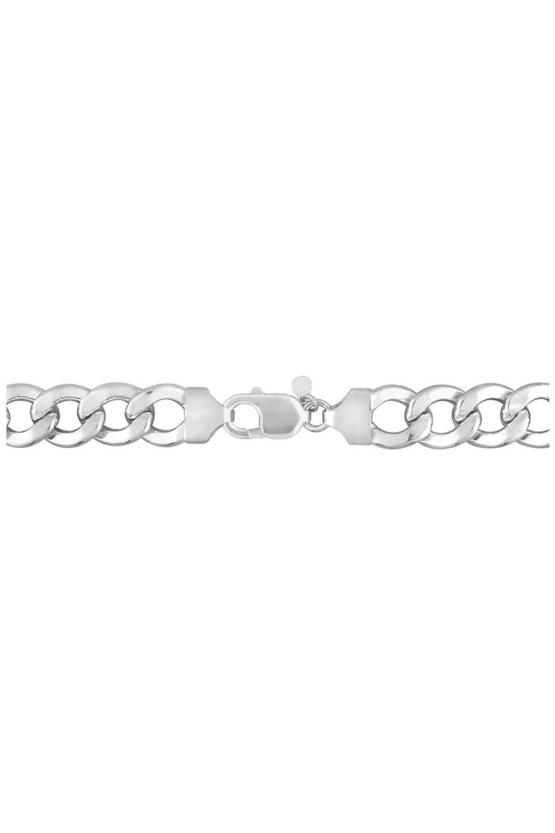 Men's Curb Chain Necklace & Bracelet Set, Alternate, color, WHITE GOLD
