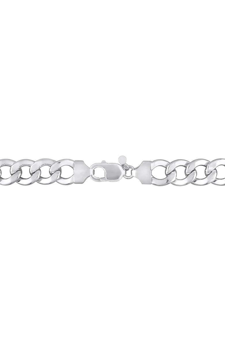 DELMAR Men's Curb Chain Necklace & Bracelet Set, Alternate, color, White Gold