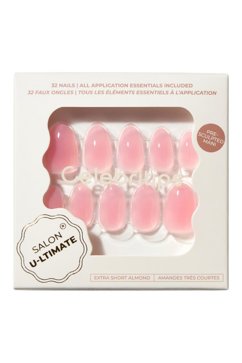 Salon U-ltimate Extra Short Almond Press-On Nails, Main, color, BARE MILK