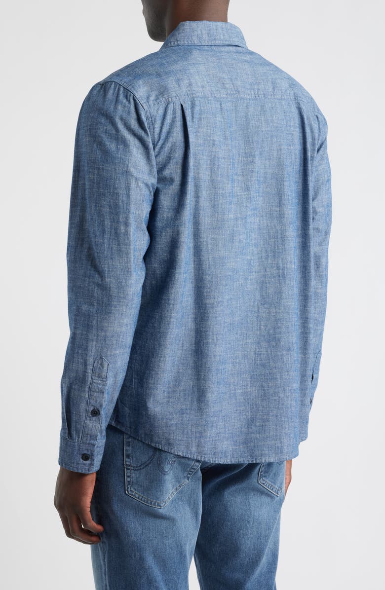 AG Miller Cotton Chambray Button-Up Shirt, Alternate, color, Channel Sky