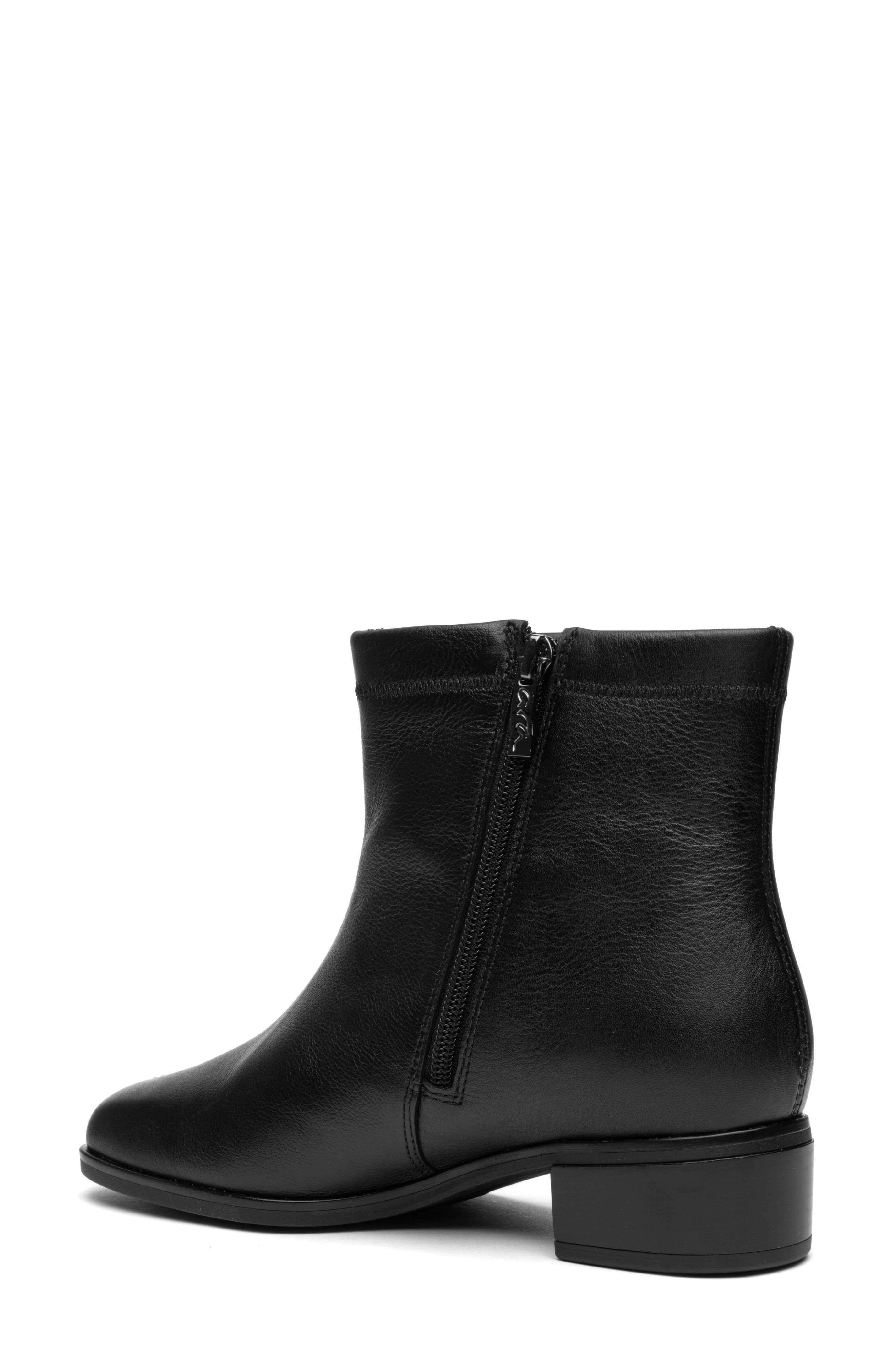 Geode Waterproof Leather Bootie, Alternate, color, BLACK